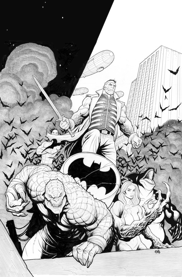 Fanbase Press Interviews Frank Cho on Launching an Exhibition of His Work at the Philippe Labaune Gallery in New York City 1 GothamCityMonsters001